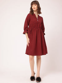 DressBerry Radiant Reflections Crinkled Bell Sleeve A-line Dress