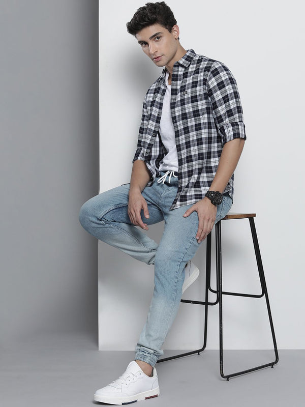 The Indian Garage Co Men Jogger Mid-Rise Heavy Fade Stretchable Jeans