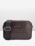Lino Perros Croc Textured Structured Sling Bag