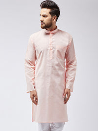 SOJANYA Kurta Lurus Pepejal Berwarna Peach Lelaki