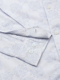VASTRADO Men Classic Band Collar Floral Printed Slim Fit Casual Shirt