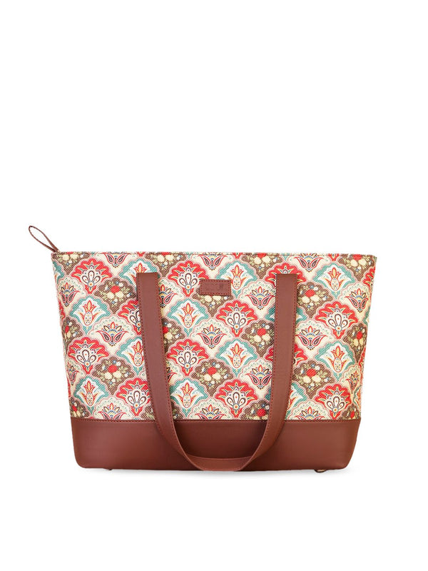 ZOUK Multicoloured Printed Shopper Tote Bag