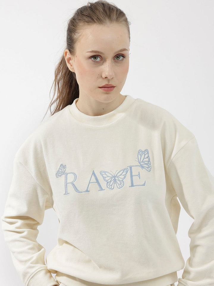 RAREISM Round Neck Embroidered Sweatshirt