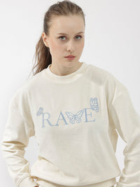 RAREISM Round Neck Embroidered Sweatshirt