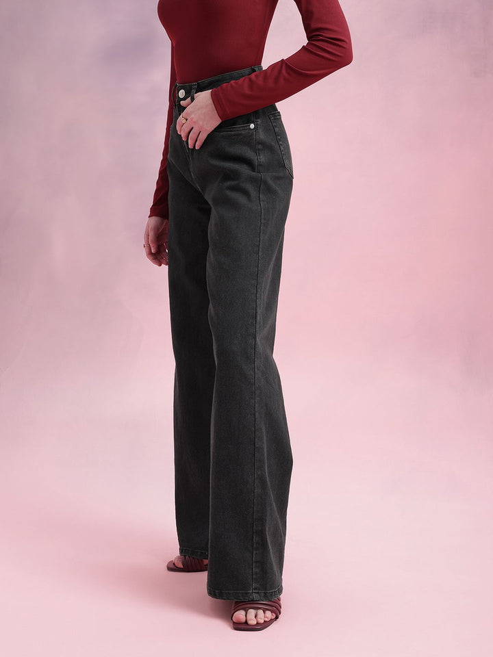 DressBerry Women Mid-Rise Wide Leg Stretchable Jeans