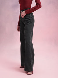 DressBerry Women Mid-Rise Wide Leg Stretchable Jeans