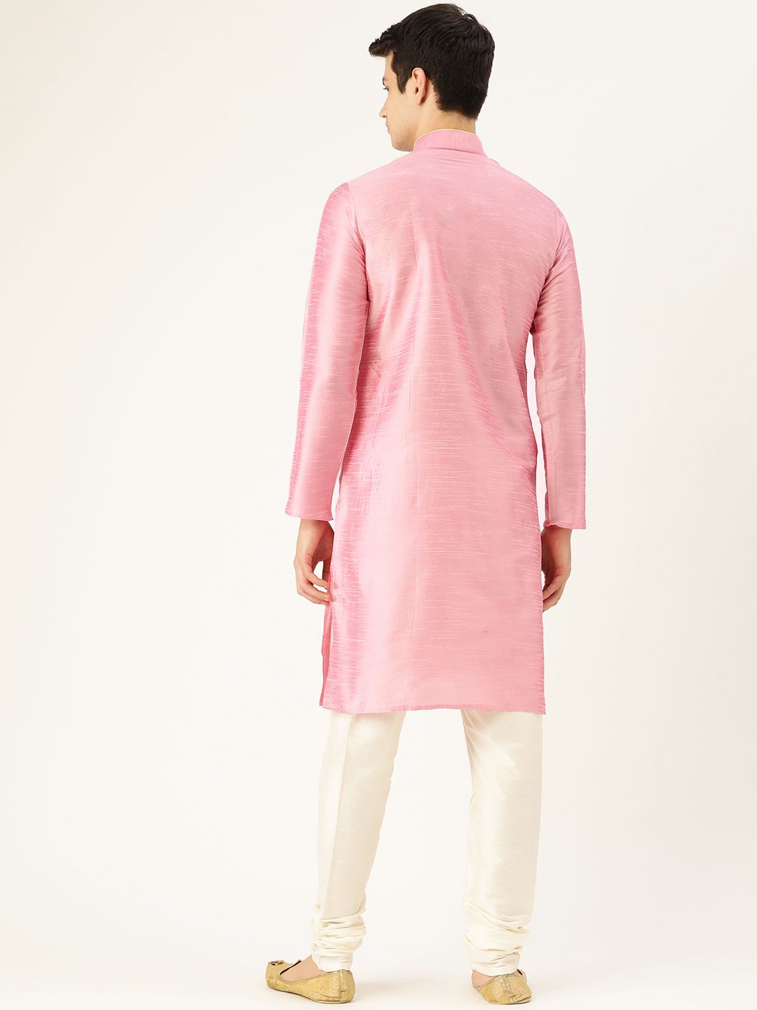 SOJANYA Men Pink Solid Kurta Lurus