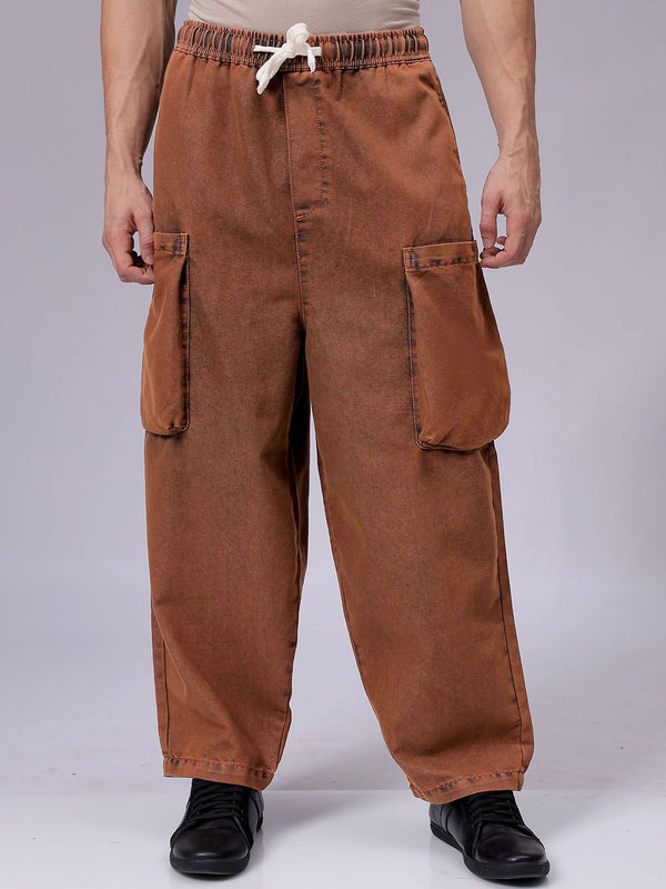 The Indian Garage Co Men Baggy Fit Mid-Rise Cargo Jeans