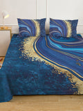 Myntra Elegant Homes Blue 300 TC King Bedsheet with 2 Pillow Covers
