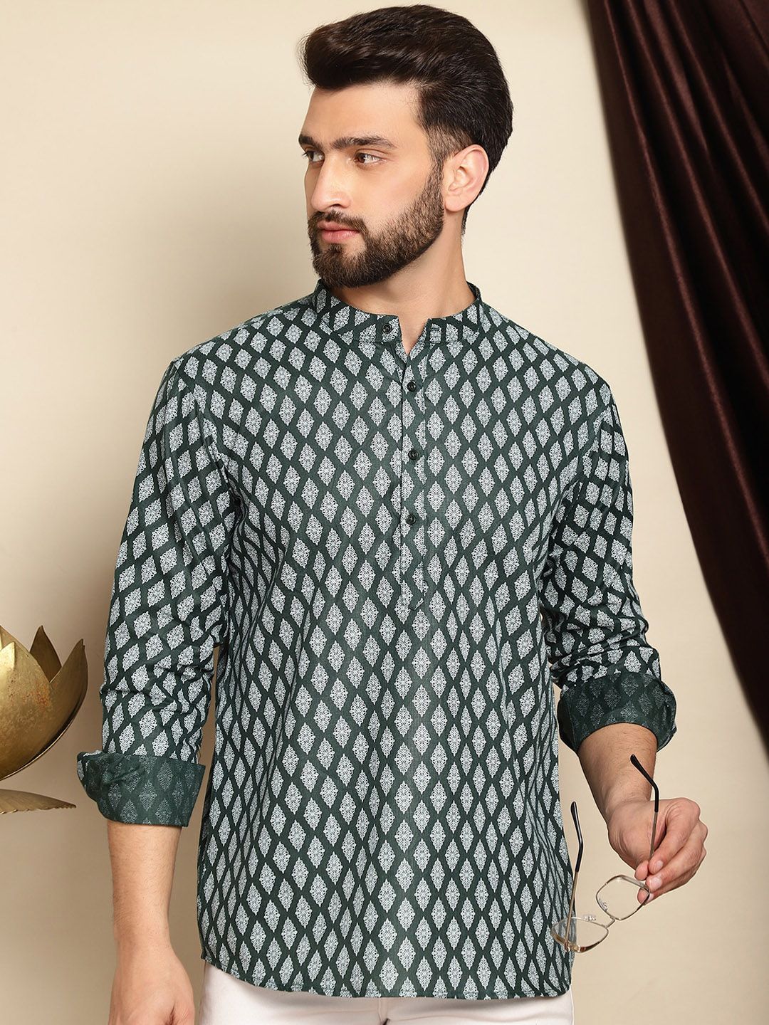 Anouk Ethnic Motifs Printed Thread Work Short Kurta