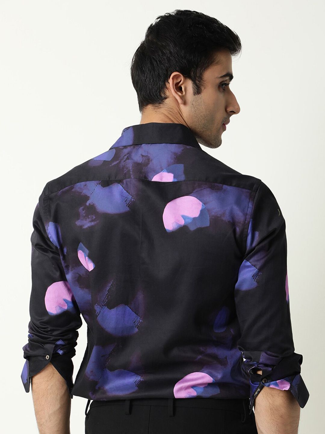 RARE RABBIT Men Pure Cotton Toforo Slim Fit Floral Printed Shirt