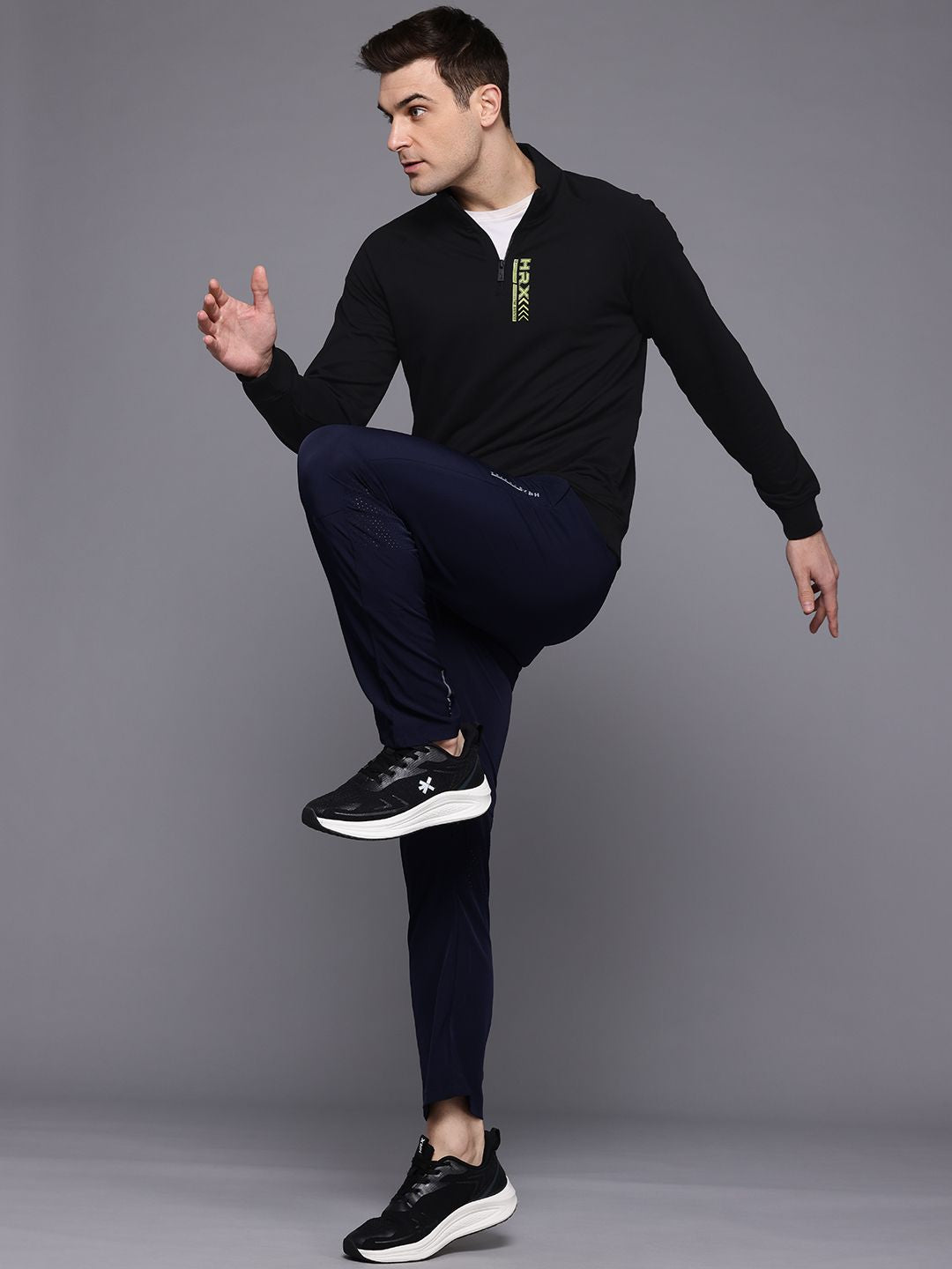 HRX by Hrithik Roshan Mock Collar Raglan Sleeve Running Sweatshirt