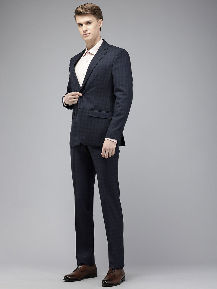 Park Avenue Checked Slim Fit 2 Piece Formal Suit