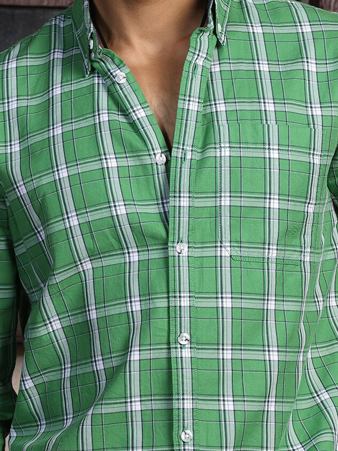 Thomas Scott Standard Slim Fit Tartan Checks Pure Cotton Casual Shirt