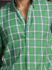 Thomas Scott Standard Slim Fit Tartan Checks Pure Cotton Casual Shirt
