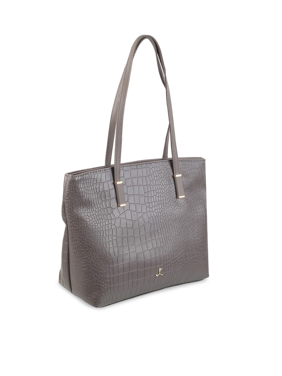 Mochi Grey Textured Shopper Shoulder Bag