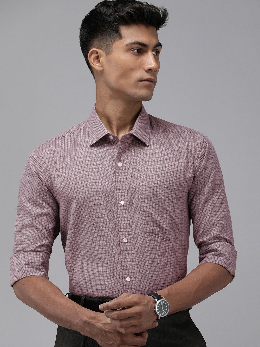 Park Avenue Self Design Slim Fit Opaque Formal Shirt