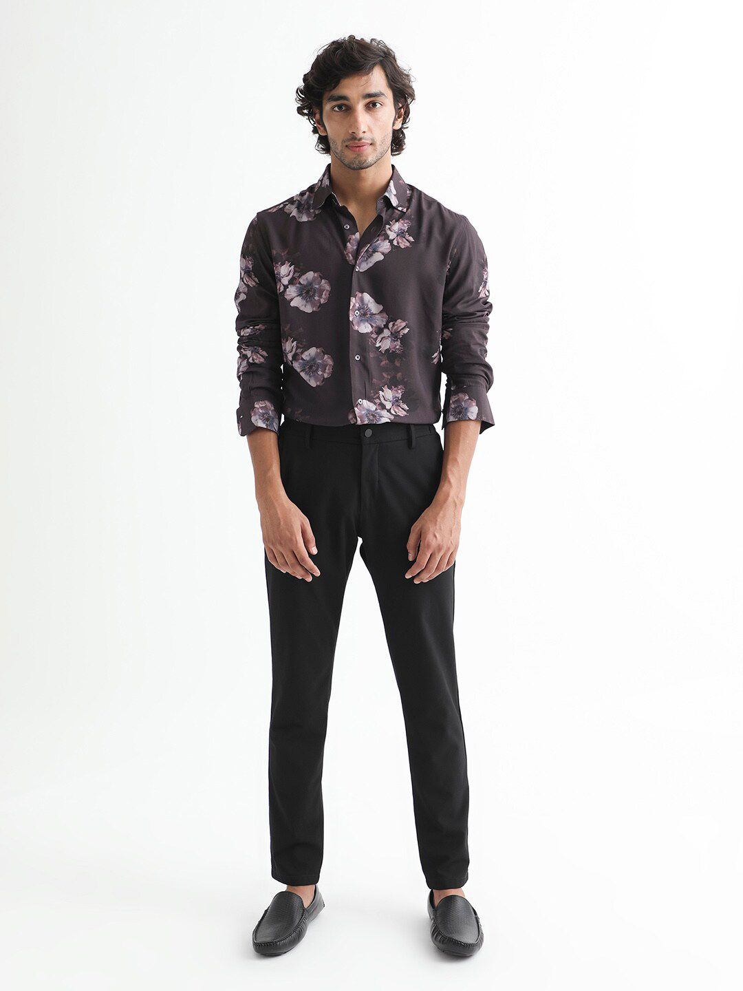 RARE RABBIT Men Muds Regular Fit Floral Printed Cotton Shirt