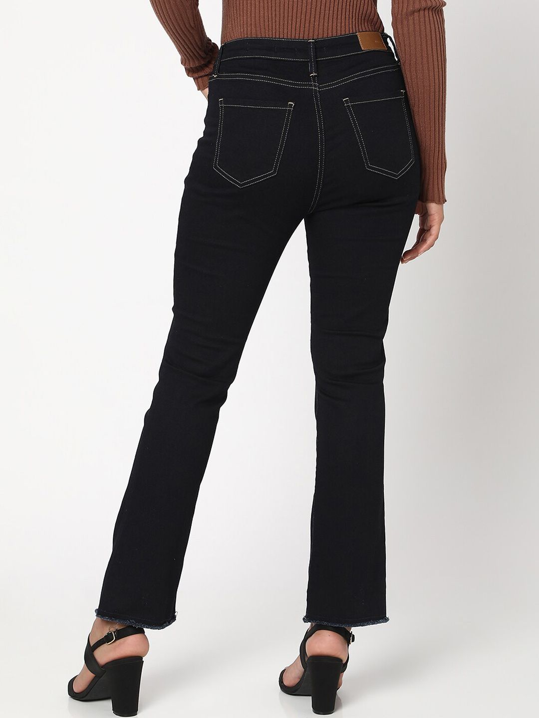 SPYKAR Women Black Elissa Flared High-Rise Jeans