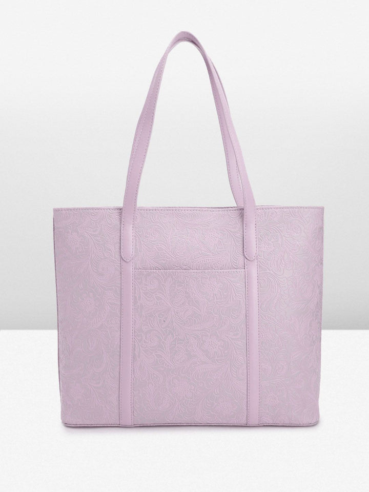 Lino Perros Floral Textured Structured Shoulder Bag with Laptop Compartment