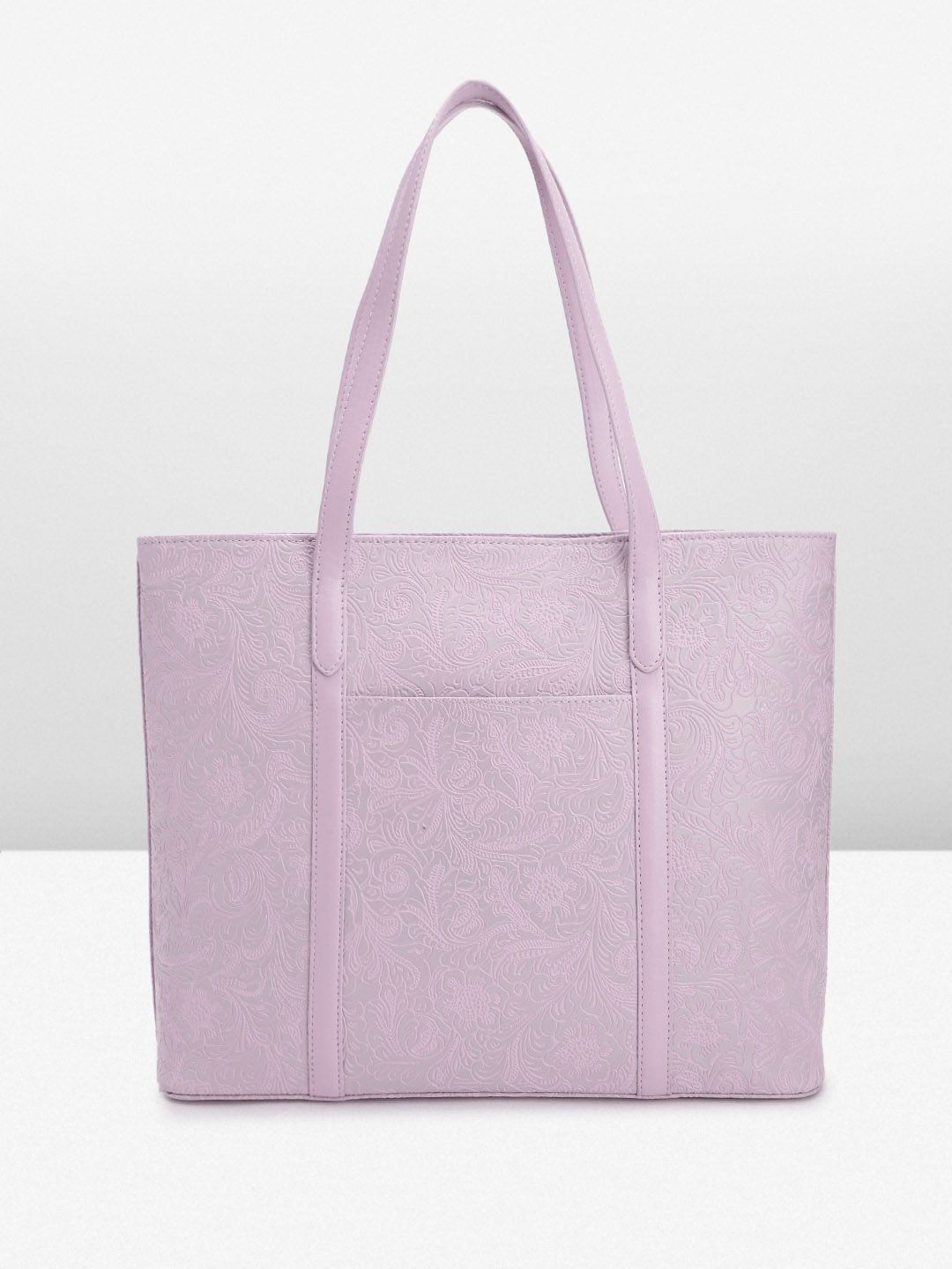 Lino Perros Floral Textured Structured Shoulder Bag with Laptop Compartment