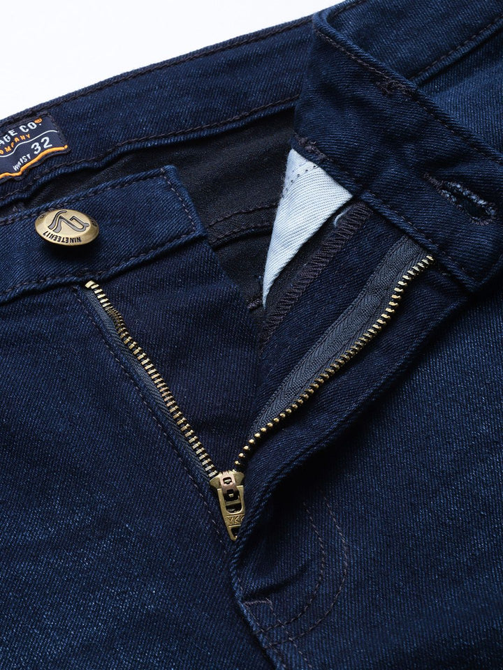 The Indian Garage Co Men Blue Slim Fit Light Fade Stretchable Jeans