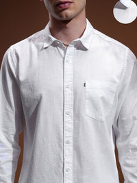 HIGHLANDER Men White Slim Fit Casual Shirt
