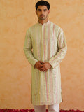 SOJANYA LUXE Kolar Mandarin Sulam Kurta Labuci Biasa dengan Piyama