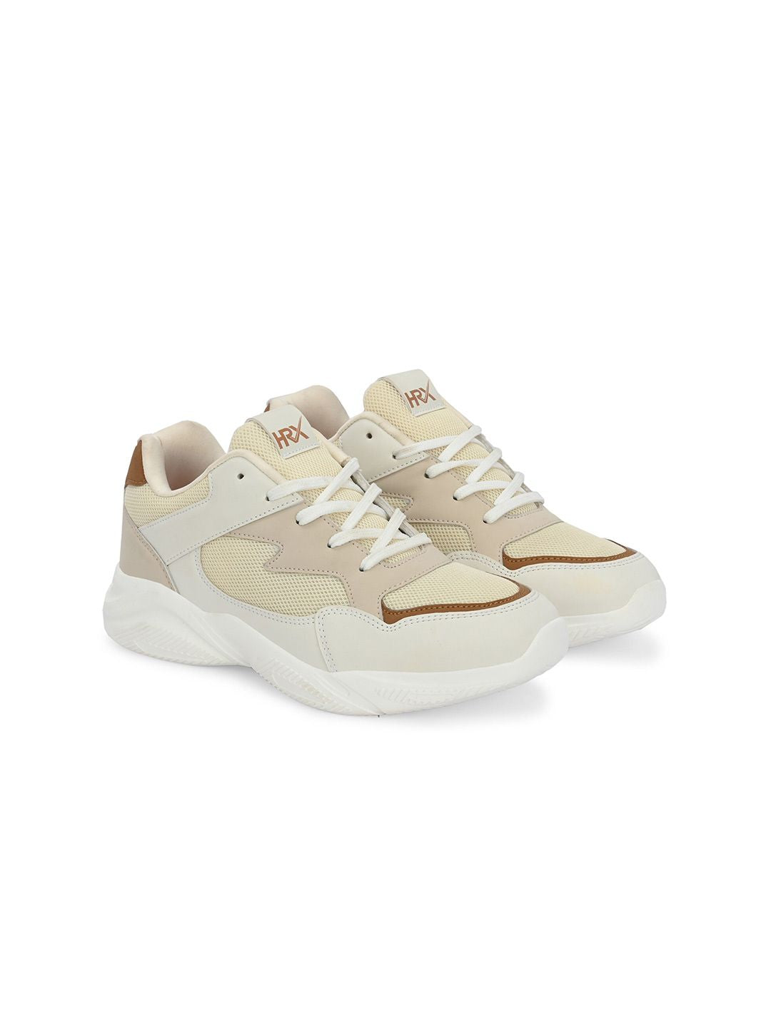 HRX by Hrithik Roshan Women Cream-Coloured Mesh Running Shoes