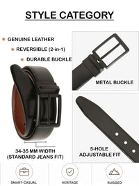 Teakwood Leathers Men Textured Leather Reversible Belt
