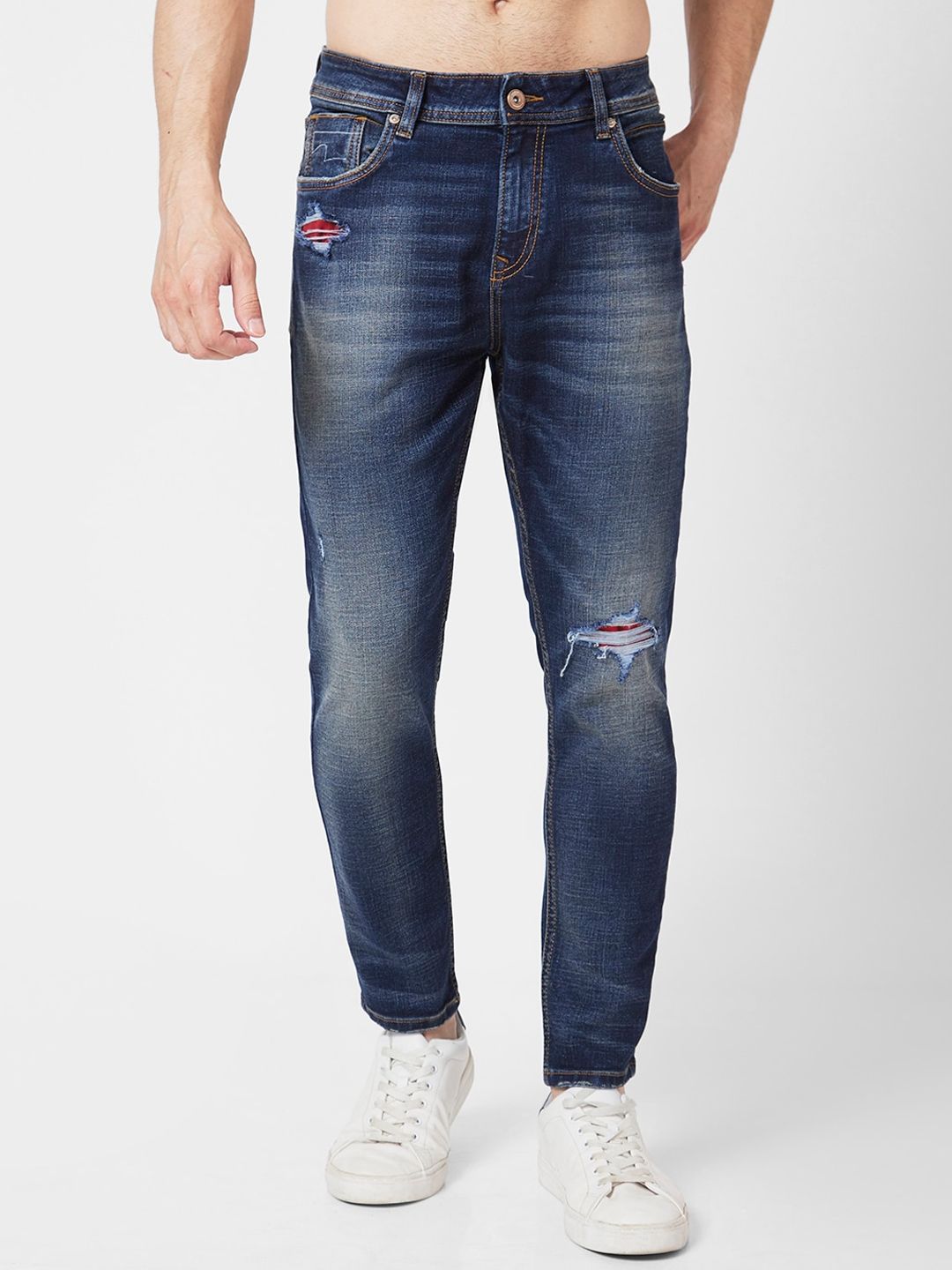 SPYKAR Men Kano Skinny Fit Mildly Distressed Heavy Fade Stretchable Jeans