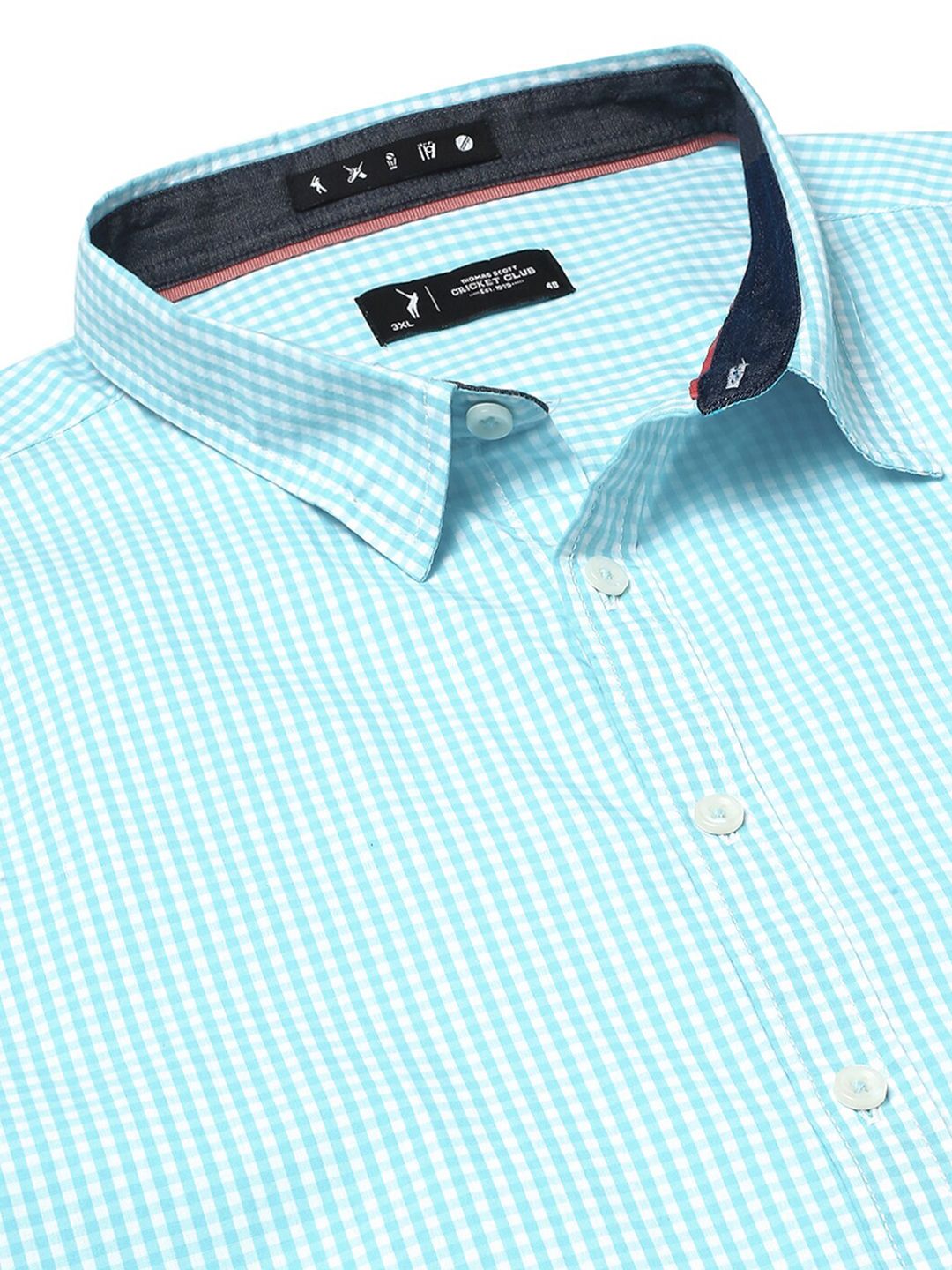 Thomas Scott Plus Size Standard Opaque Micro Checks Cotton Casual Shirt