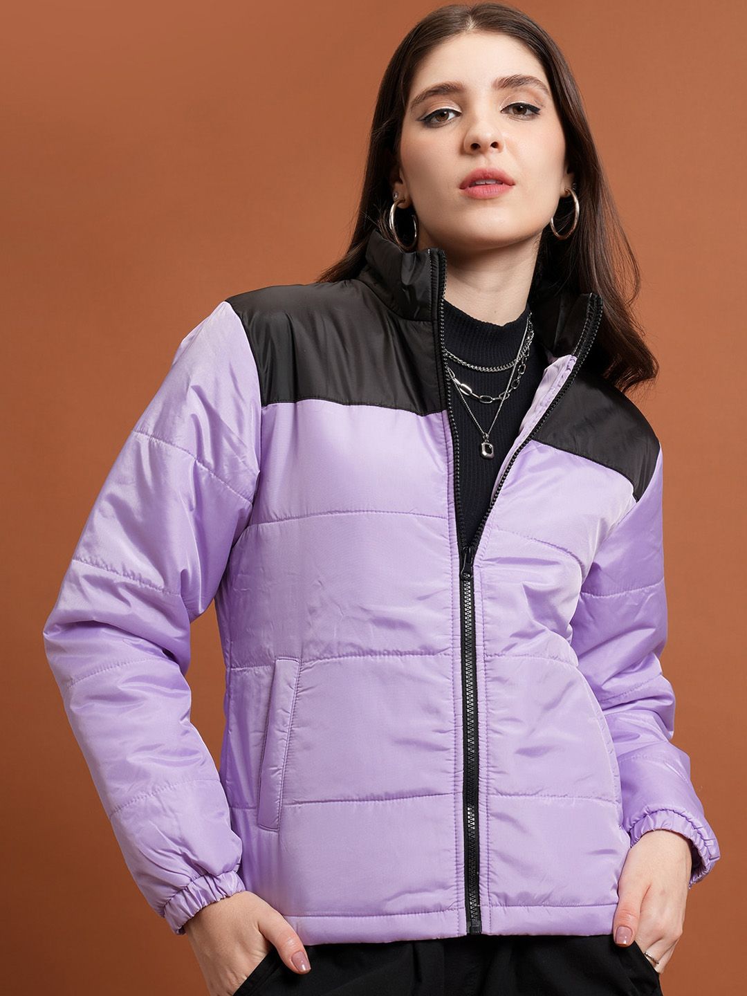 Tokyo Talkies Colourblocked Puffer Jacket
