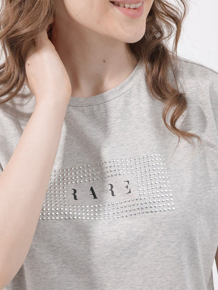 RAREISM Women Solid Extended Sleeves T-shirt