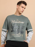 HIGHLANDER Typography Printed Drop Shoulder Sleeves Oversized Pullover