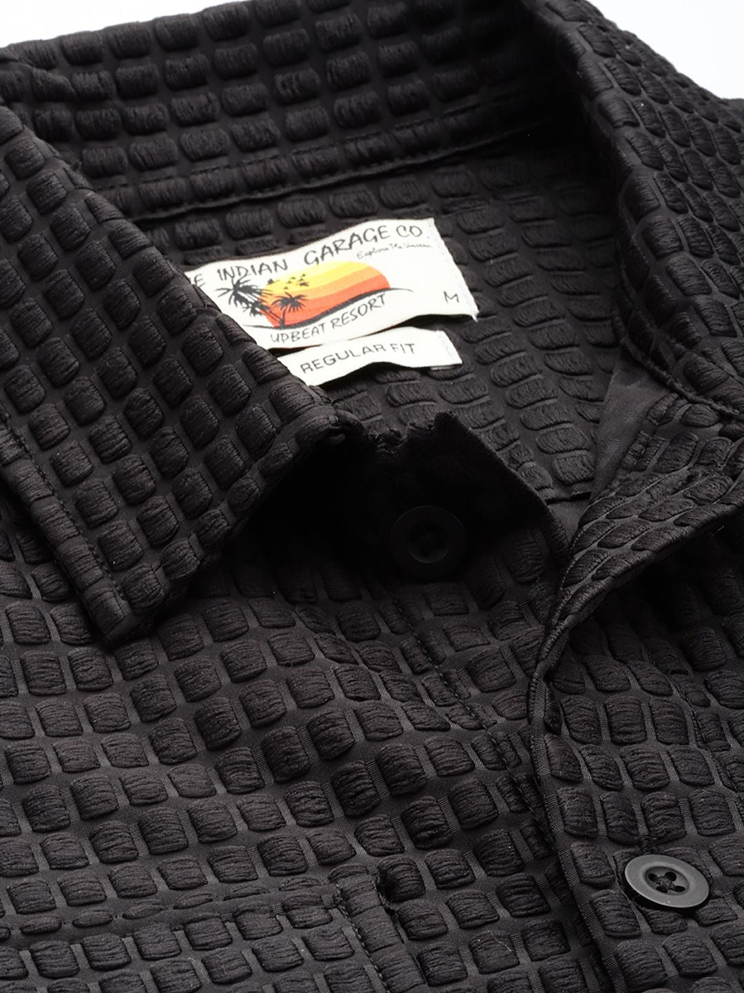 The Indian Garage Co Self Design Textured Casual Shirt