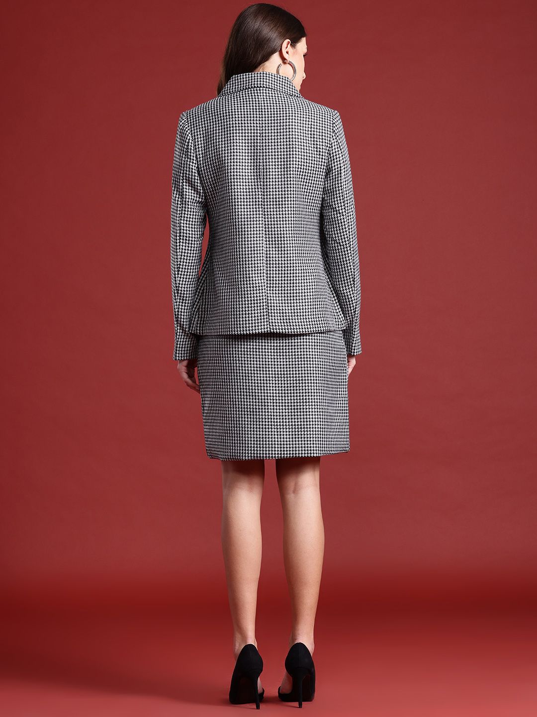 all about you Self Design Blazer with Skirt