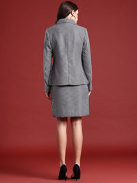 all about you Self Design Blazer with Skirt