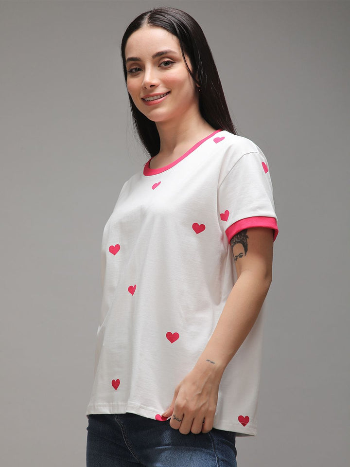 DILLINGER Women Short Sleeve Boxy Regular Printed Tshirt