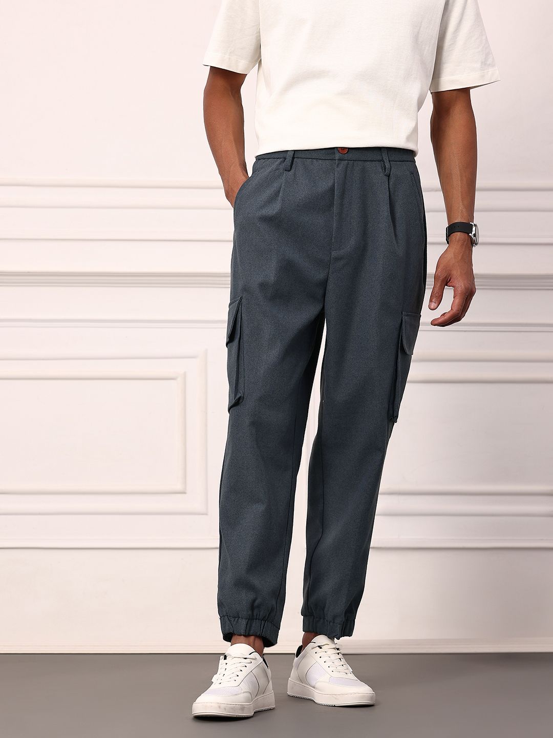 Mr Bowerbird Men Oversized Fit Pleated Cargos