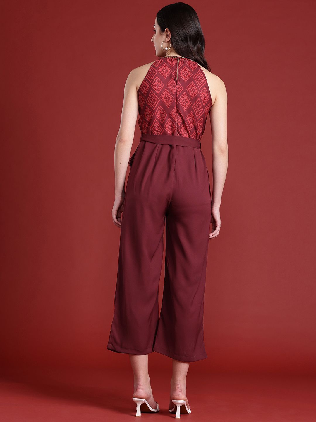 all about you Ethnic Print Culotte Jumpsuit