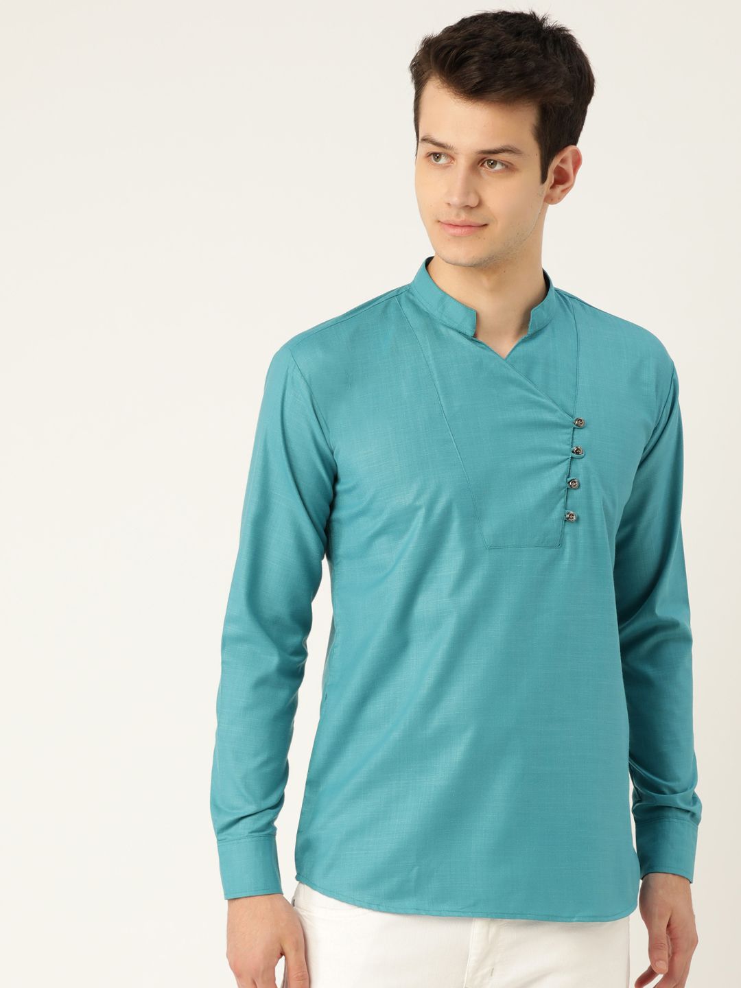 SOJANYA Lelaki Biru Solid Kurta Lurus