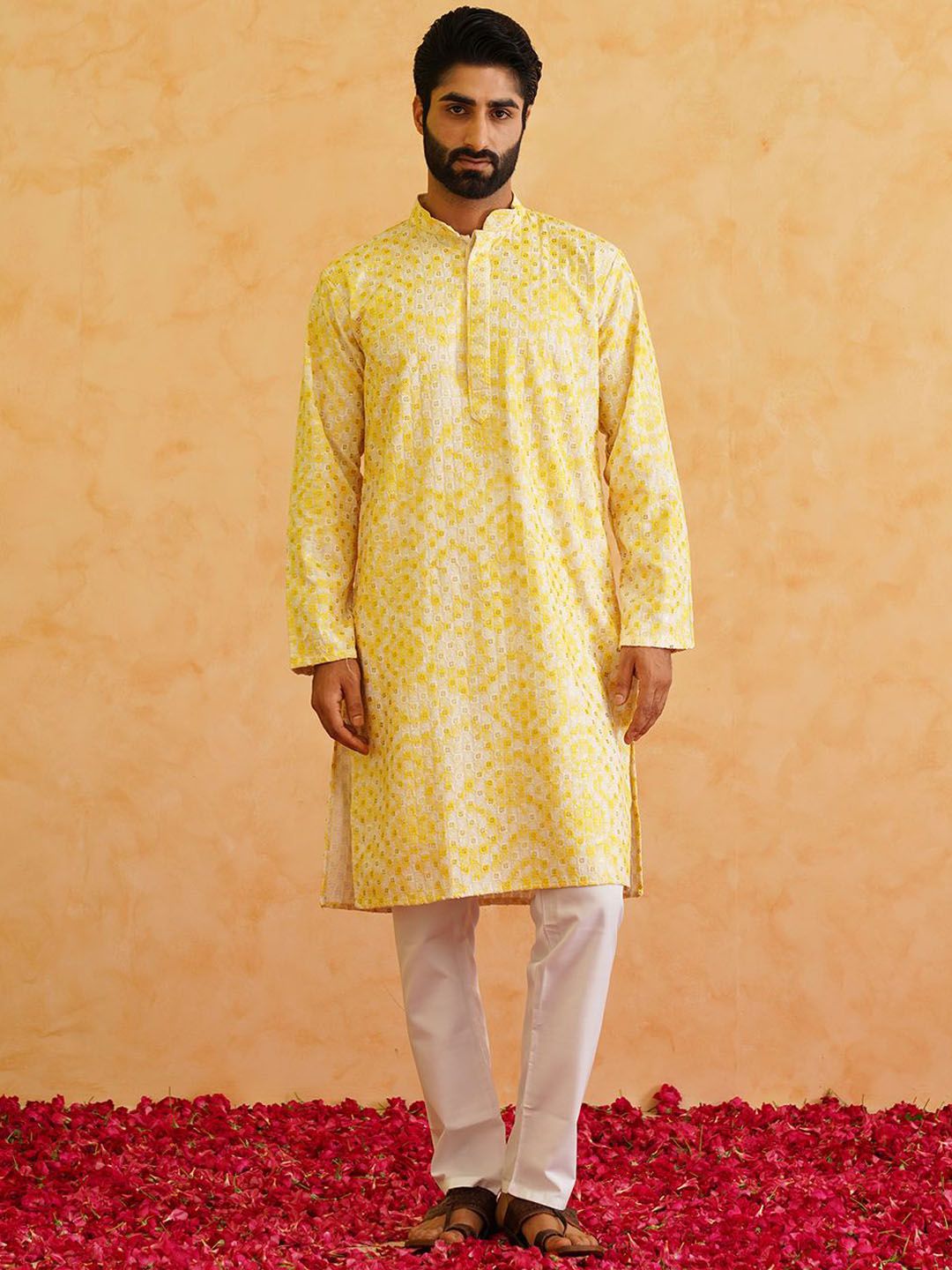 SOJANYA Ethnic Motifs Embroidered Regular  Pure Cotton Kurta with Churidar