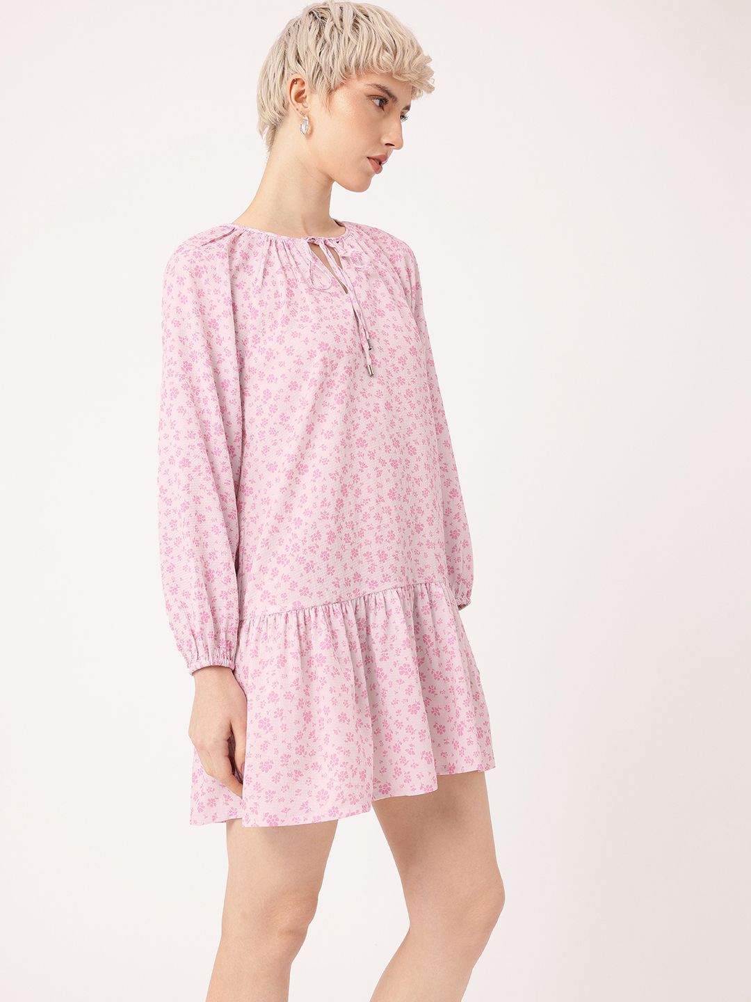 DressBerry Garden Glam Floral Printed A-Line Mini Dress