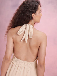 DressBerry Smocked Halter Neck Tiered Mini A-Line Dress