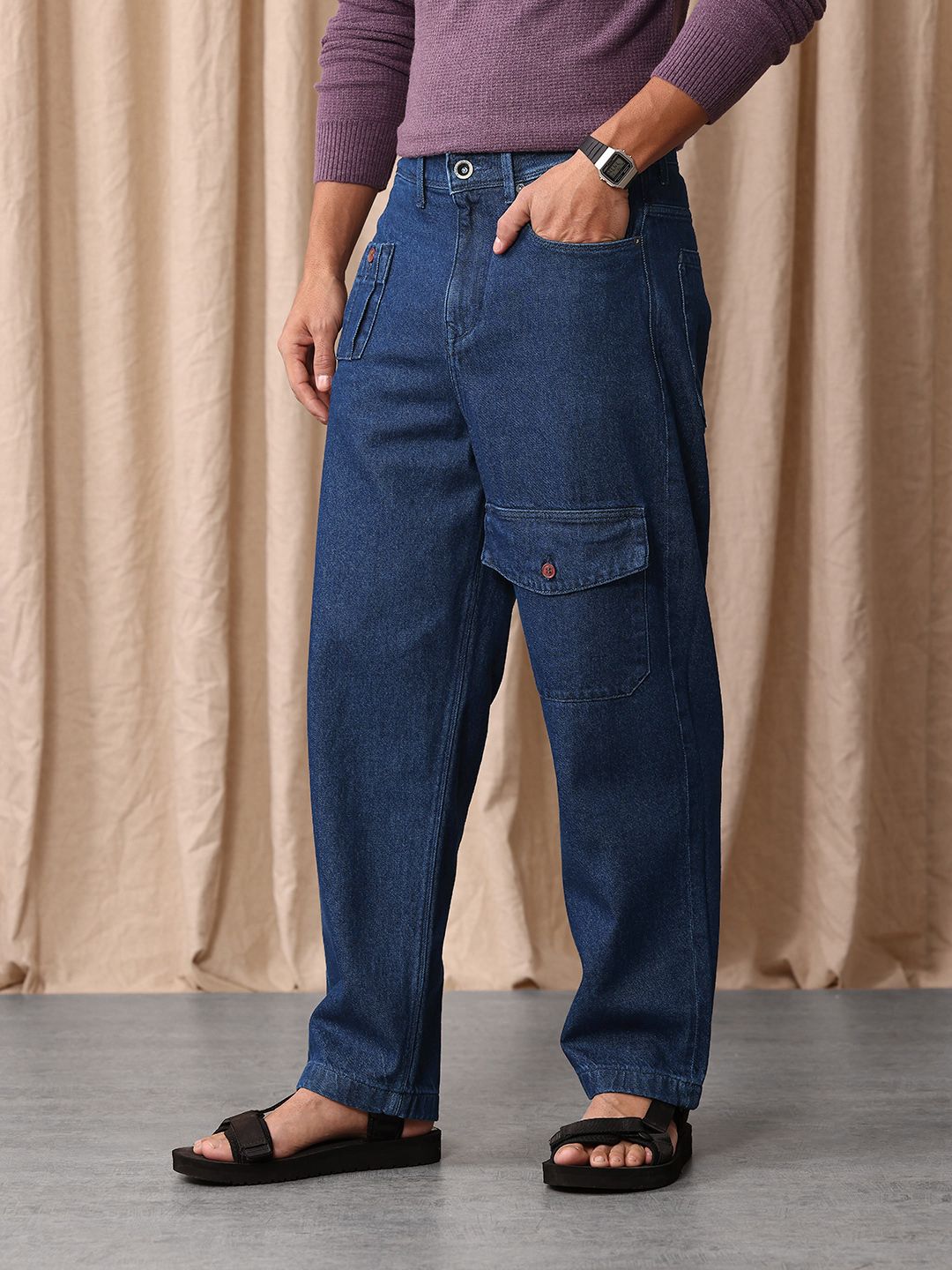 Mr Bowerbird Men Pure Cotton Oversized Jeans