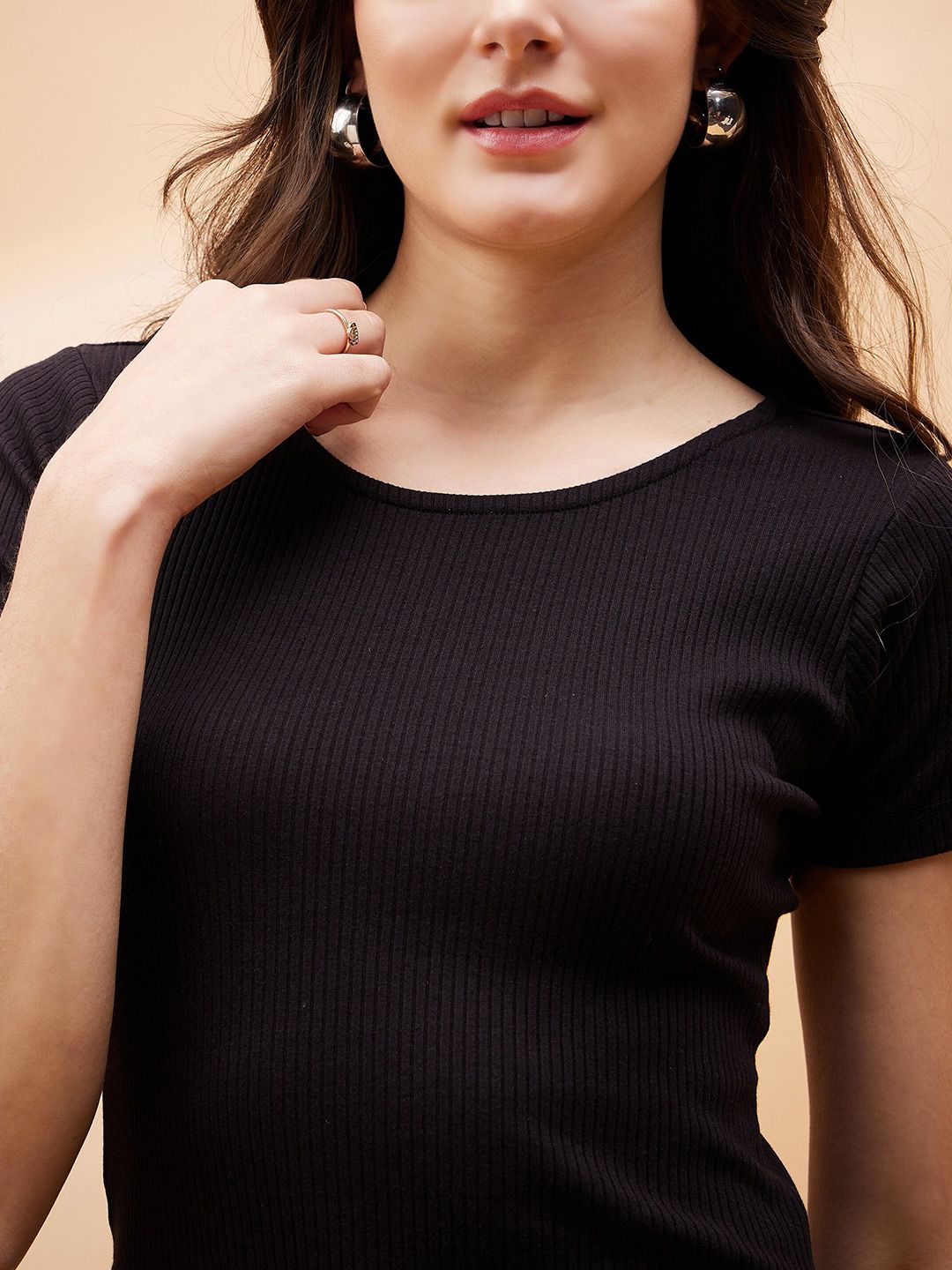 SASSAFRAS BASICS Round Neck Cotton Longline Top