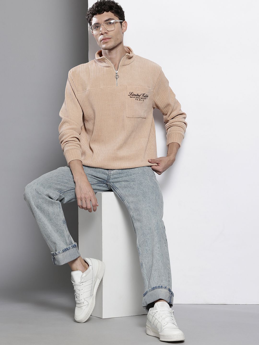 The Indian Garage Co Embroidered Corduroy Sweatshirt