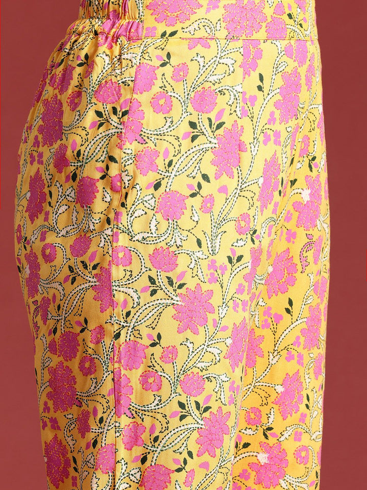 Anouk Floral Printed Shoulder Straps A-Line Kurta Set