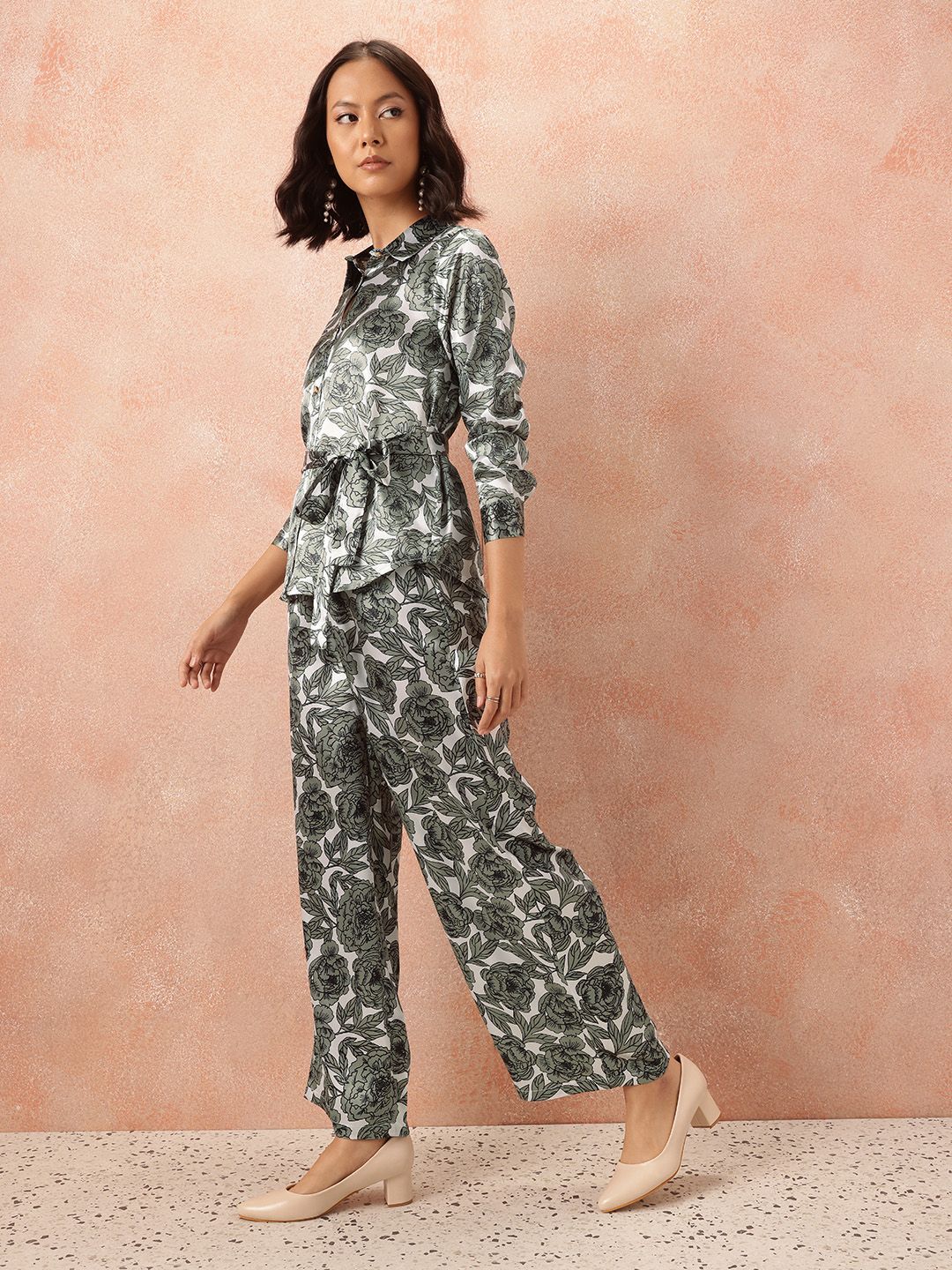 all about you Floral Printed Co-Ords with Tie-Up Belt